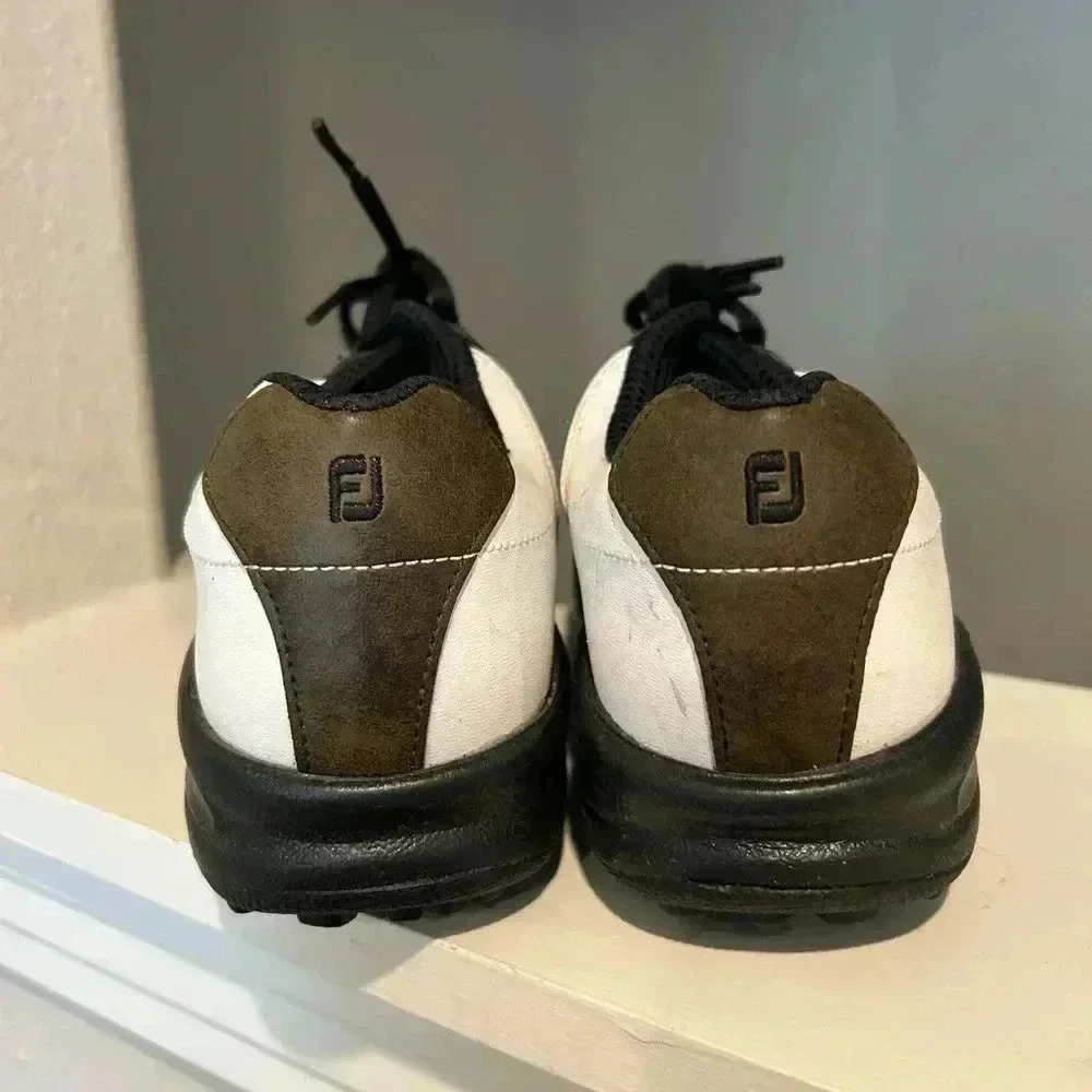 FootJoy Soft Spike Oxford Golf Cleat Shoe 45020 White Leather Youth Size 6Y - Picture 6 of 11